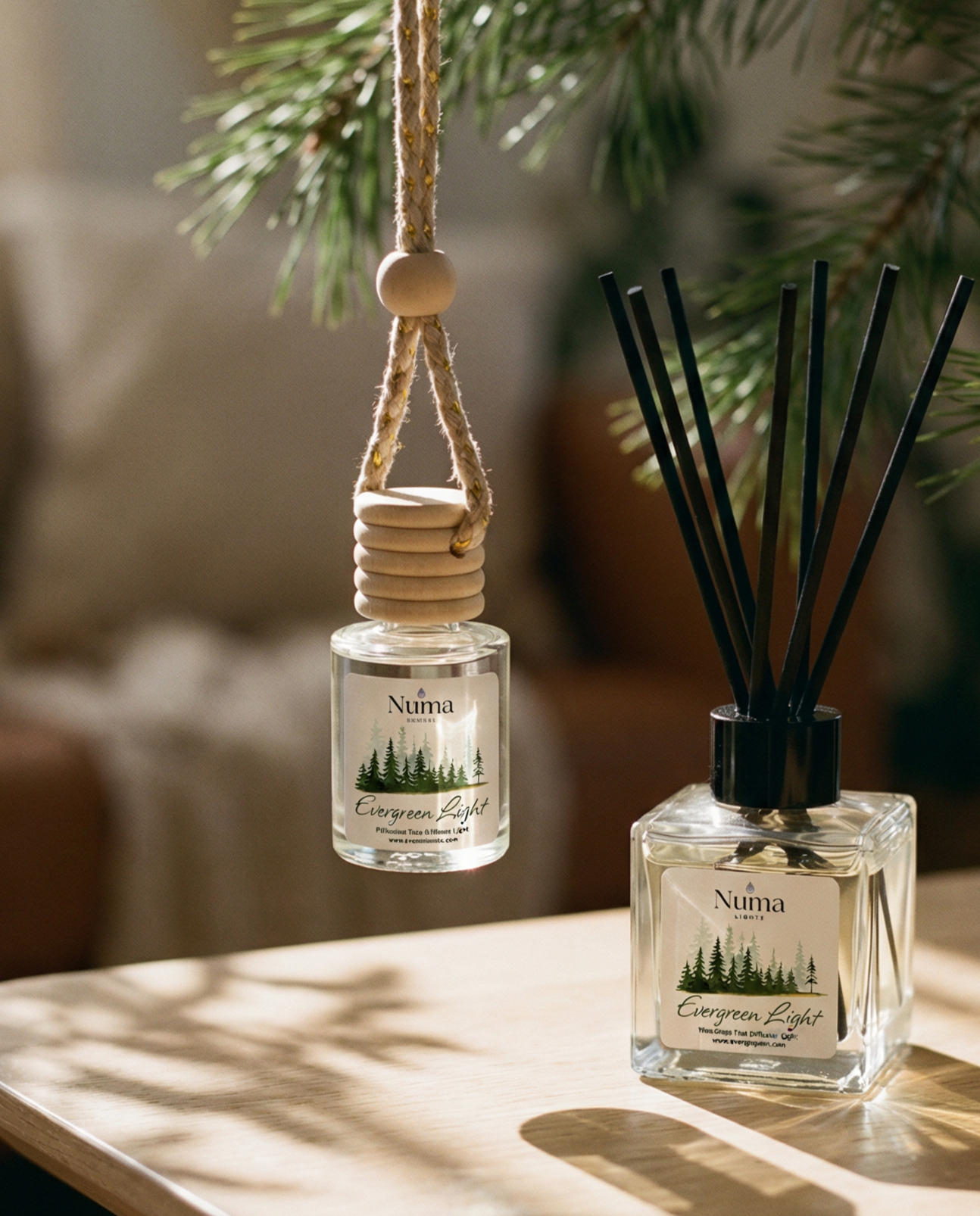 hanging car diffuser evergreen scent